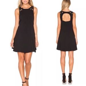 Free People Baby Love black mini swing dress ties